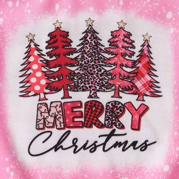 Girls Christmas Pullover Sweatshirt 🎄 in Pink - Picture 5 of 8